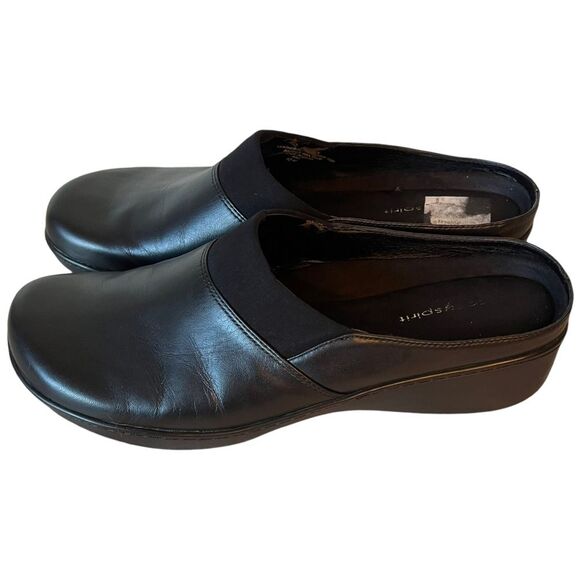 Easy Spirit black leather clogs women’s size 10 - Picture 11 of 15